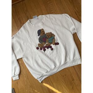 Vintage Teddy Bears Gopher Sport Ivory Pullover Sweatshirt X-Large